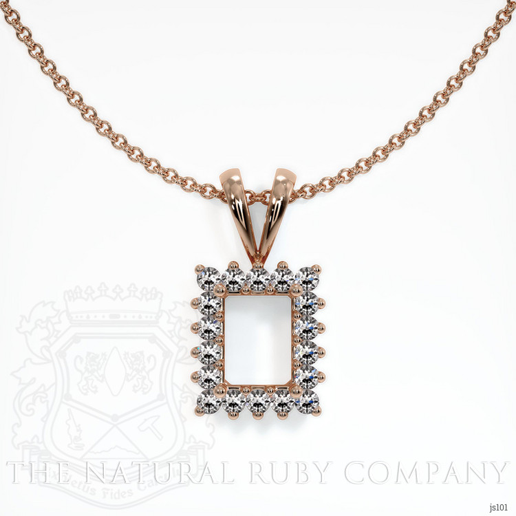 14K Rose Gold Halo Pendant Setting