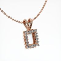 14K Rose Gold Halo Pendant Setting Image