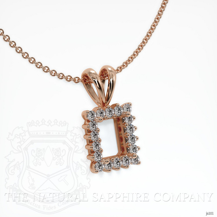 14K Rose Gold Halo Pendant Setting