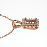 14K Rose Gold Halo Pendant Setting Image