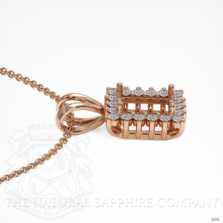 14K Rose Gold Halo Pendant Setting