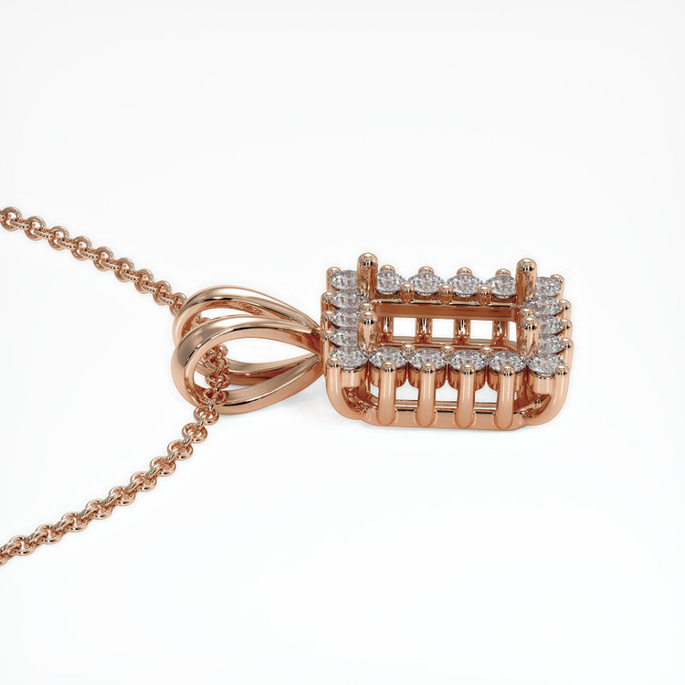 14K Rose Gold Halo Pendant Setting