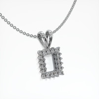 10K White Gold Halo Pendant Setting Image