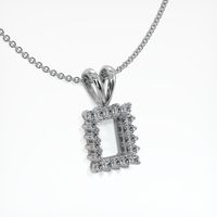 14K White Gold Halo Pendant Setting Image