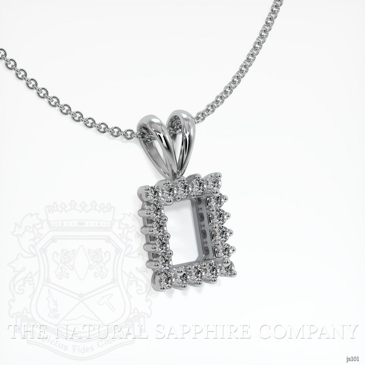 14K White Gold Halo Pendant Setting