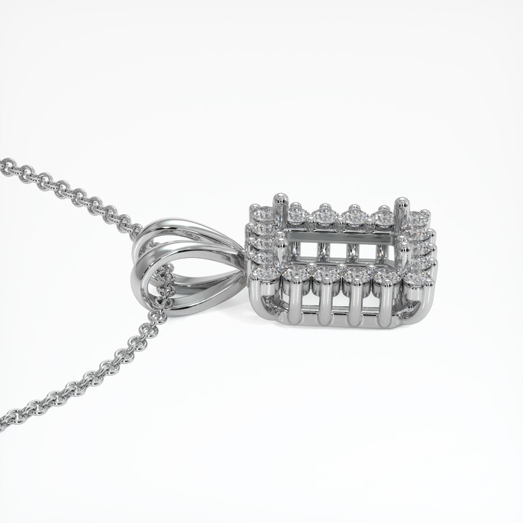14K White Gold Halo Pendant Setting