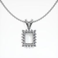 Halo Emerald Pendant 0.92 Ct., 18K White Gold Combination Setting