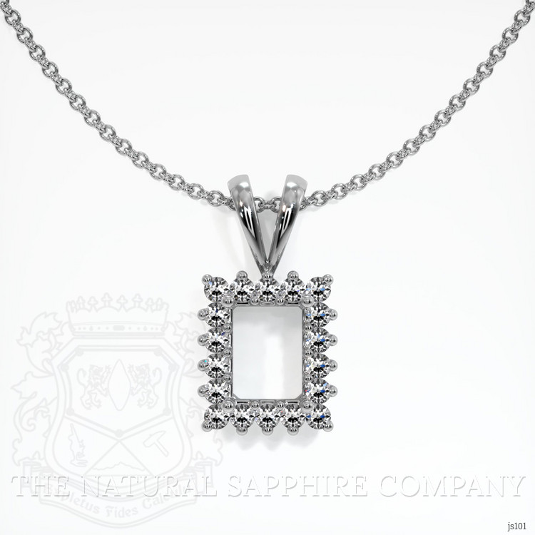 18K White Gold Halo Pendant Setting