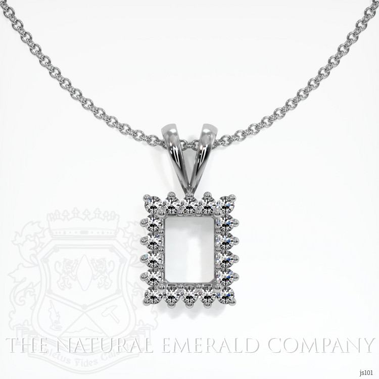  Emerald Pendant 0.92 Ct., 18K White Gold