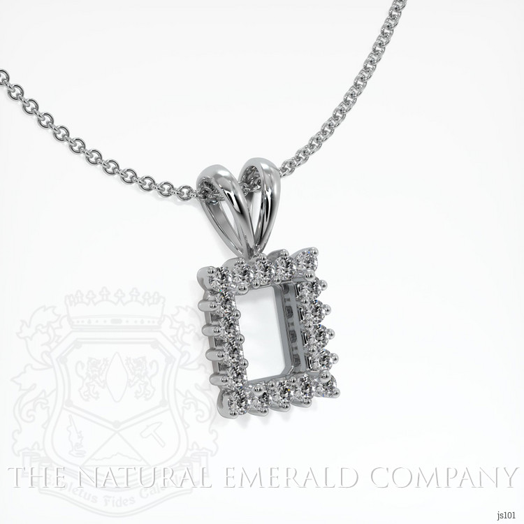 18K White Gold Halo Pendant Setting