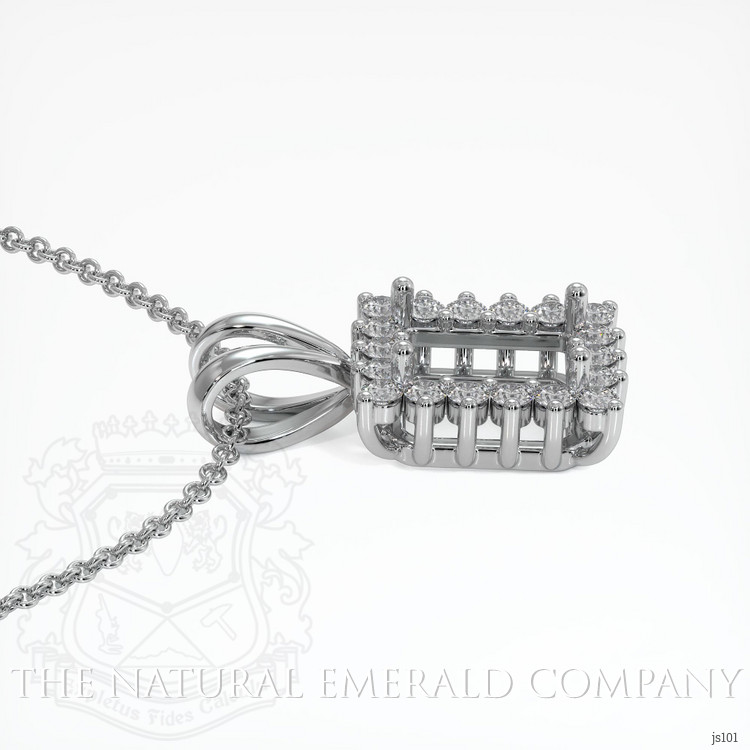 18K White Gold Halo Pendant Setting