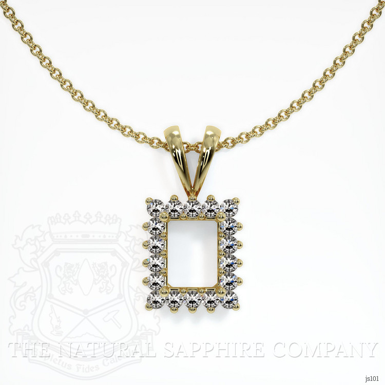 14K Yellow Gold Halo Pendant Setting