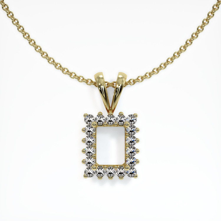 14K Yellow Gold Halo Pendant Setting