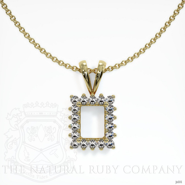 14K Yellow Gold Halo Pendant Setting