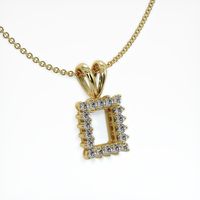 14K Yellow Gold Halo Pendant Setting Image