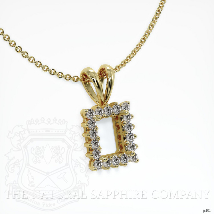 14K Yellow Gold Halo Pendant Setting