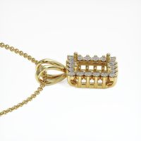 14K Yellow Gold Halo Pendant Setting Image