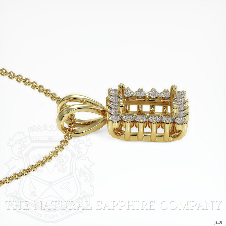 14K Yellow Gold Halo Pendant Setting