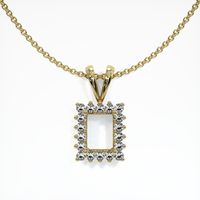 Halo Emerald Pendant 4.18 Ct., 18K Yellow Gold Combination Setting