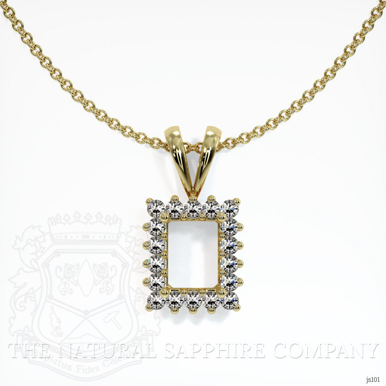 18K Yellow Gold Halo Pendant Setting