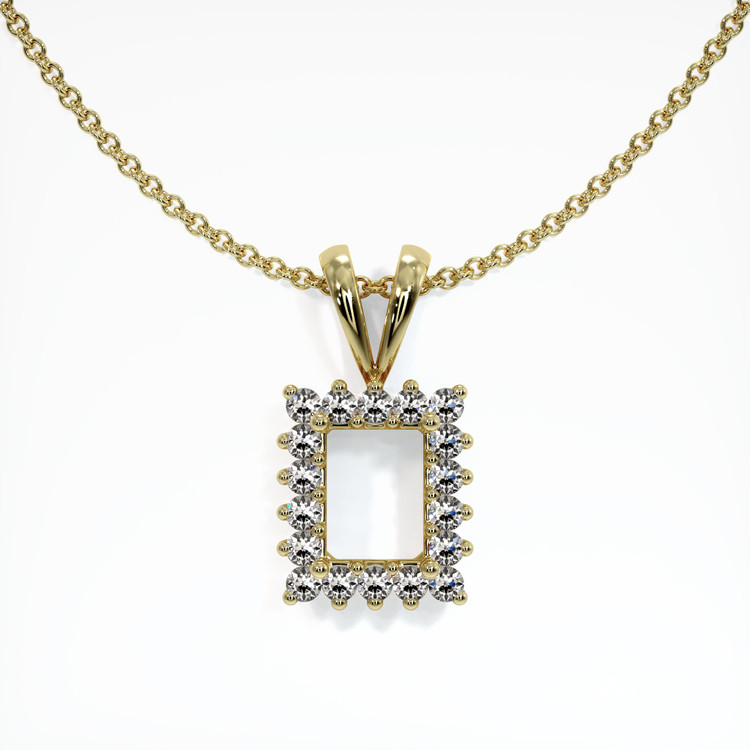 18K Yellow Gold Halo Pendant Setting