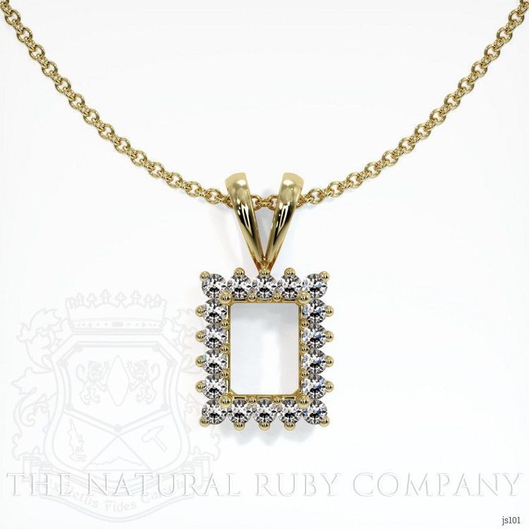 18K Yellow Gold Halo Pendant Setting