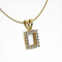 18K Yellow Gold Halo Pendant Setting Image
