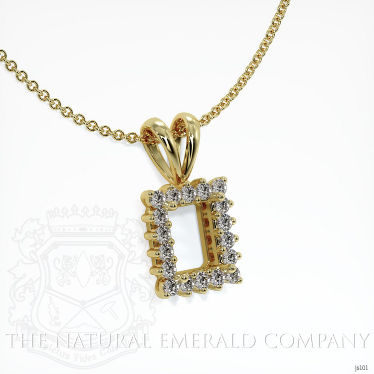 18K Yellow Gold Halo Pendant Setting