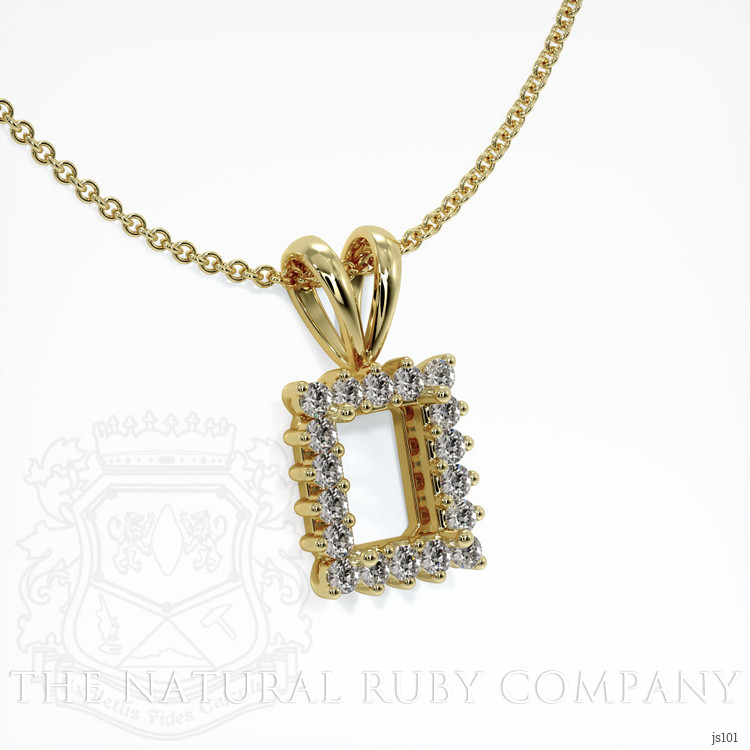 18K Yellow Gold Halo Pendant Setting