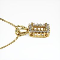 18K Yellow Gold Halo Pendant Setting Image