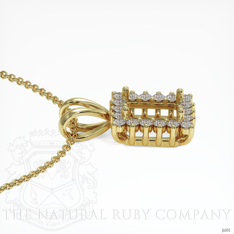 18K Yellow Gold Halo Pendant Setting