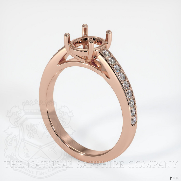 14K Rose Gold Pave Ring Setting