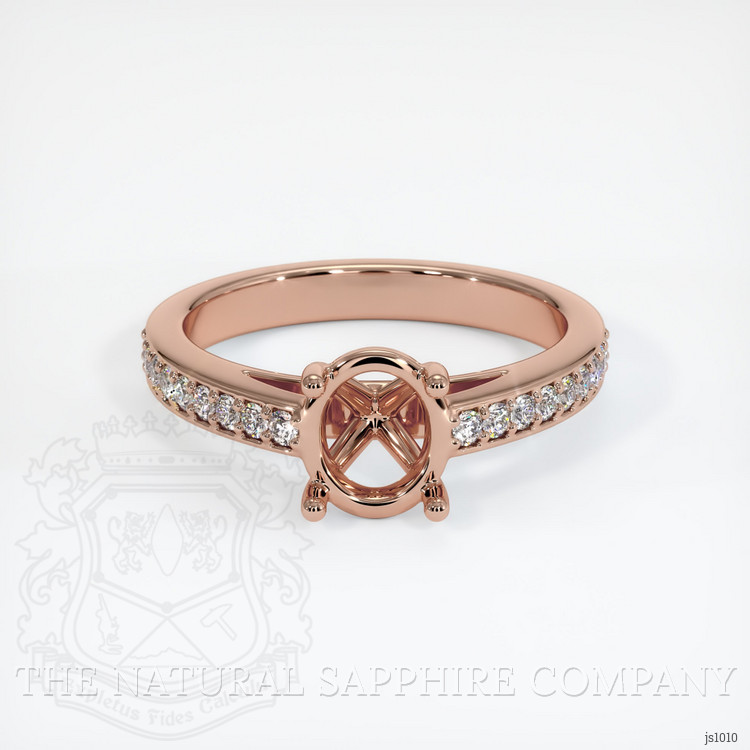14K Rose Gold Pave Ring Setting