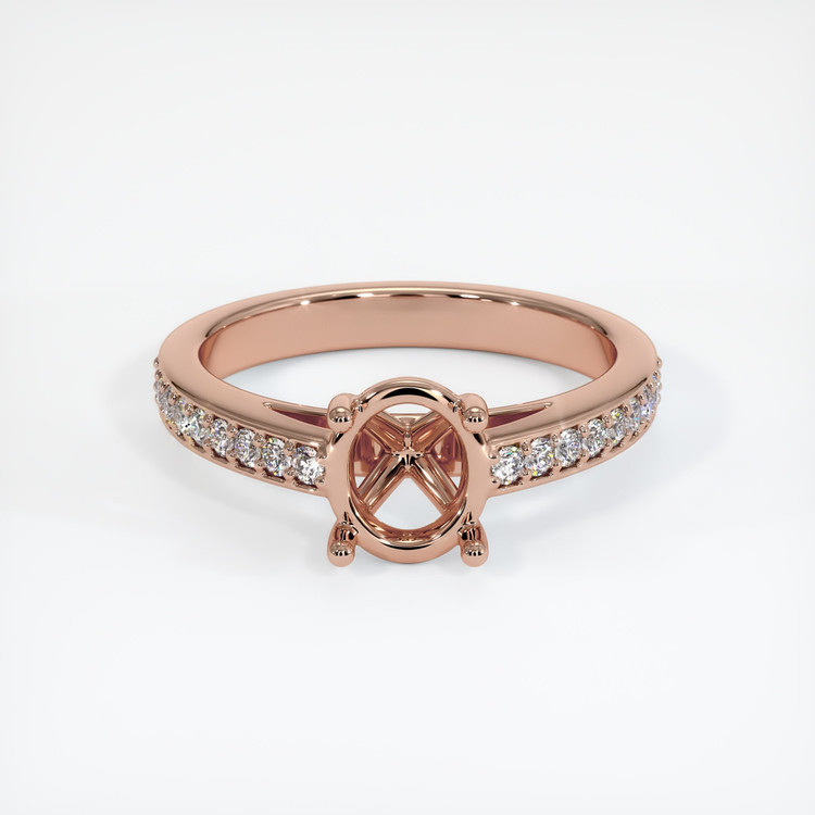 14K Rose Gold Pave Ring Setting