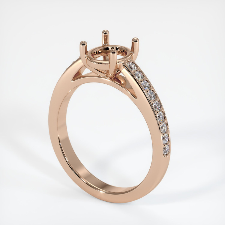 18K Rose Gold Pave Ring Setting