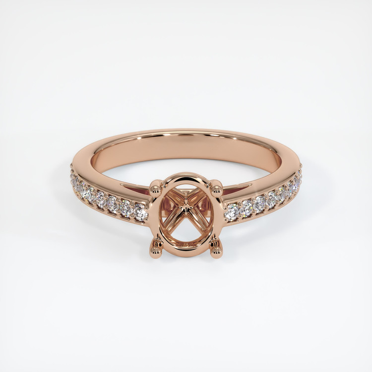 18K Rose Gold Pave Ring Setting