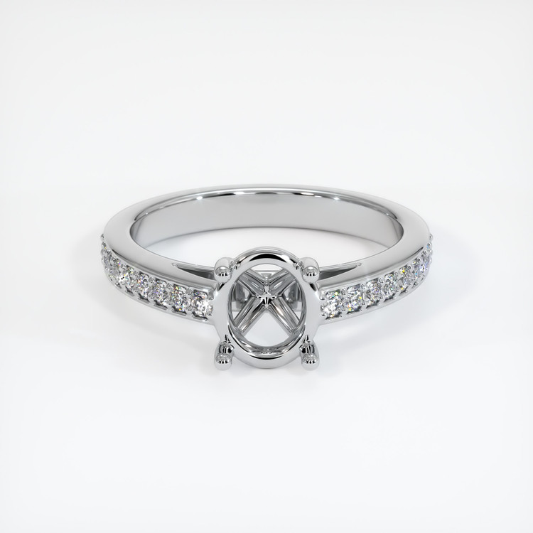14K White Gold Pave Ring Setting