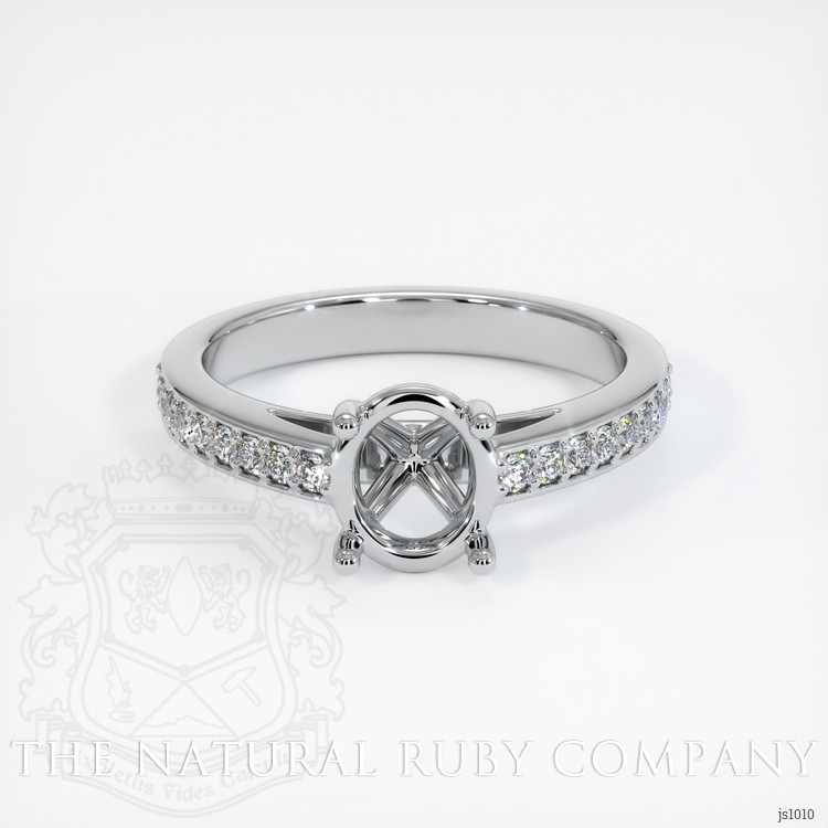 14K White Gold Pave Ring Setting