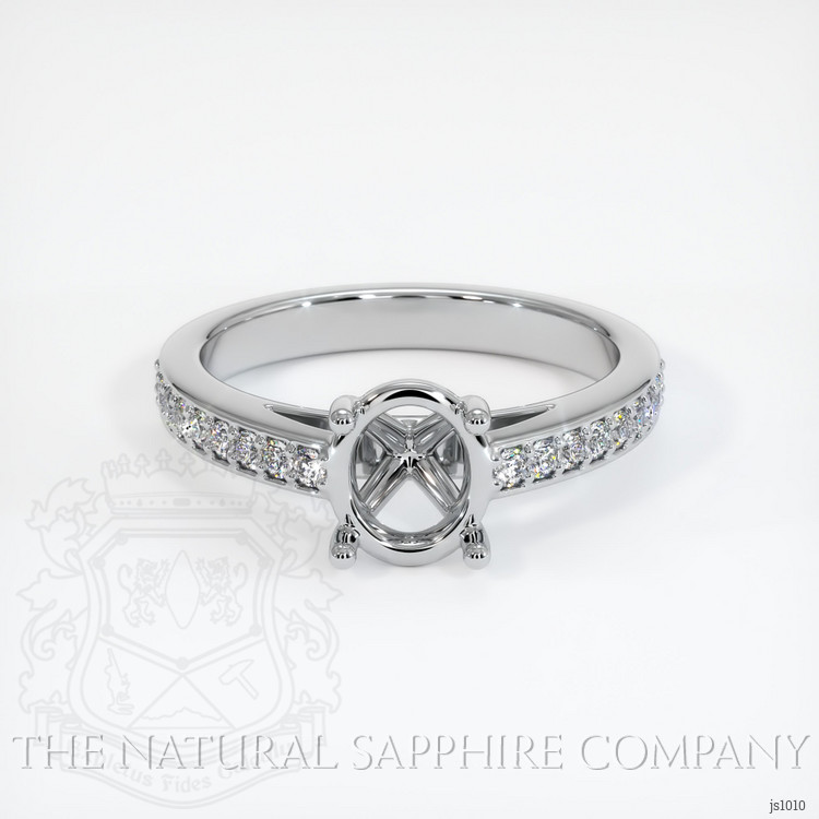 14K White Gold Pave Ring Setting