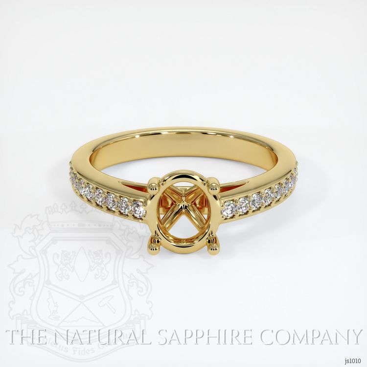 18K Yellow Gold Pave Ring Setting
