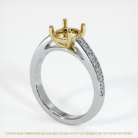 14K Yellow & White Pave Ring Setting Image