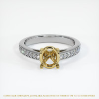 14K Yellow & White Pave Ring Setting Image