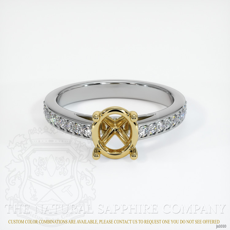 14K Yellow & White Pave Ring Setting