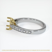 14K Yellow & White Pave Ring Setting Image