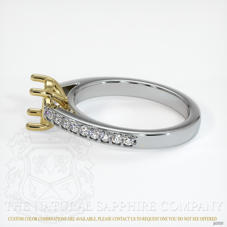 14K Yellow & White Pave Ring Setting