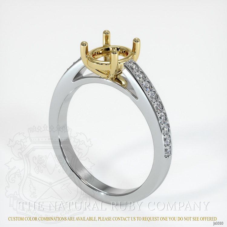 18K Yellow & White Pave Ring Setting