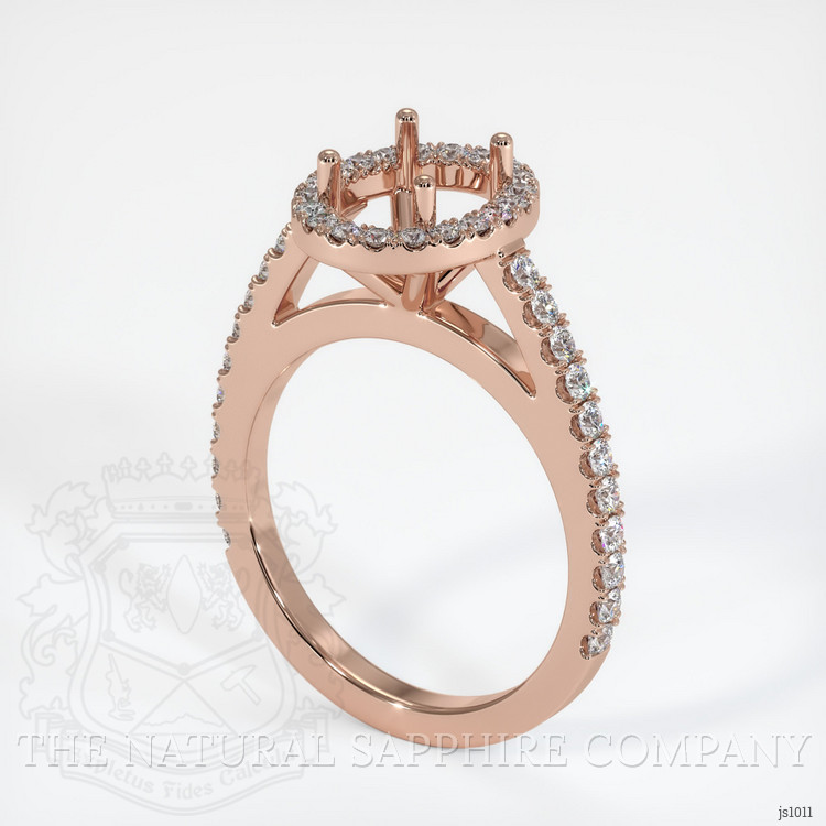 14K Rose Gold Pave Ring Setting