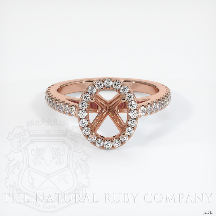 14K Rose Gold Pave Ring Setting