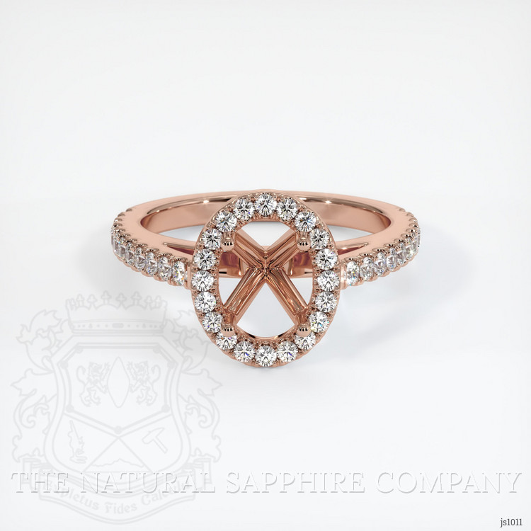14K Rose Gold Pave Ring Setting