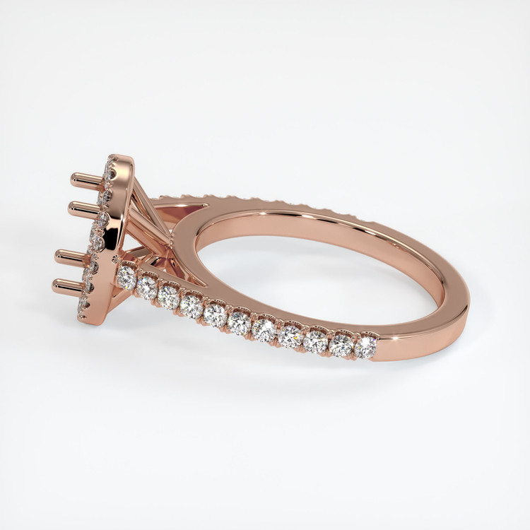 14K Rose Gold Pave Ring Setting